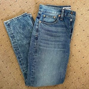 Madewell Rivet and Thread high rise straight leg jeans